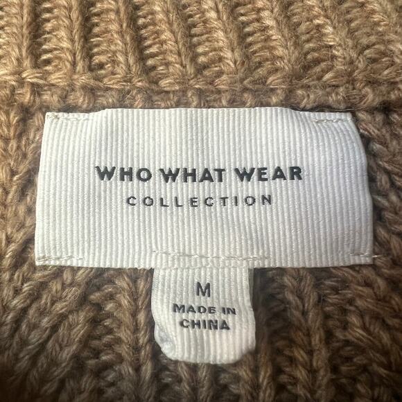 Who What Wear Knox Cable Knit Sweater Vest in Camel Brown Size M - Picture 3 of 5